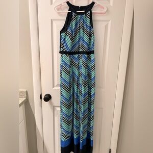 Ann Taylor Zebra Print Dress in Blue and Green